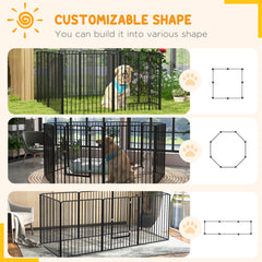 PawHut 100cm 8 Panels Heavy Duty Dog Pen, Pet Playpen for Indoors, Outdoors, Small, Medium, Large Dogs