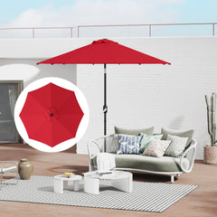 Outsunny 3 m Replacement Parasol Canopy with Top Vent, UPF 50+ Garden Parasol Replacement Canopy, 8 Rib Parasol Cover Replacement Fits Various Frames, Red