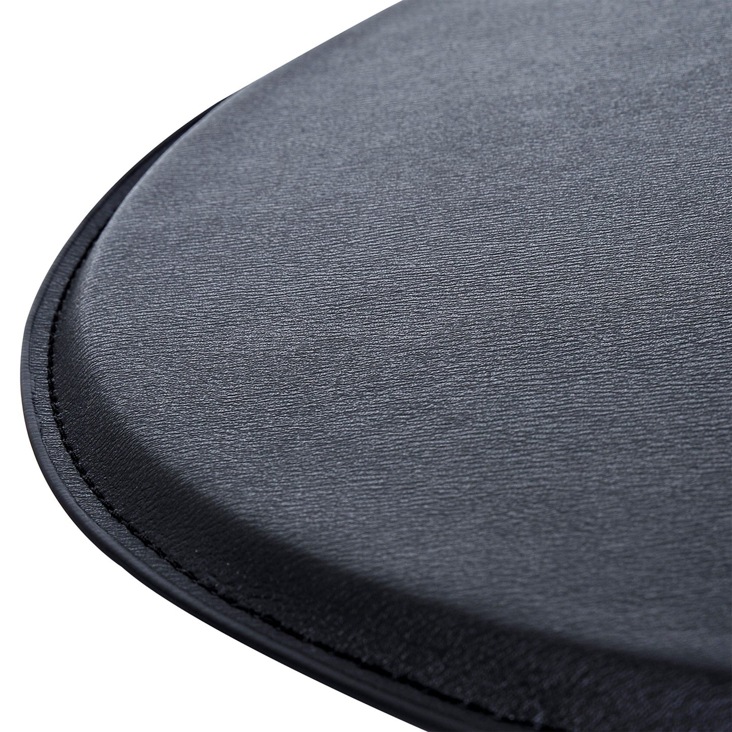 HOMCOM Adjustable Round Bistro Bar Table with PVC Leather Top Steel Base Home Kitchen Dining Desk Black