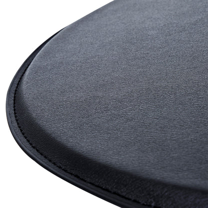 HOMCOM Adjustable Round Bistro Bar Table with PVC Leather Top Steel Base Home Kitchen Dining Desk Black