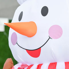 HOMCOM 8ft Christmas Inflatable Snowman with Candy, Rotating Lighted for Home Indoor Outdoor Garden Lawn Decoration Party Prop