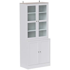 HOMCOM Double Storage Display Cabinet - White