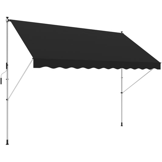 Outsunny 3x1.5m Adjustable Outdoor Aluminium Frame Awning Black