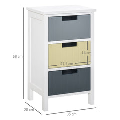 HOMCOM Storage Tower, Dresser Chest with Drawers, Wood Top, Organizer Unit for Closets Bedroom Nursery Room Hallway