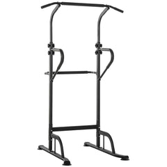 HOMCOM Power Tower Dip Station Pull Up Bar Multi-Function Push Up Equipment with Adjustable Height for Home Gym Strength Training Workout Fitness