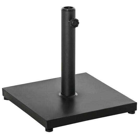 Outsunny 11kg Square Cement Parasol Base Concrete Umbrella Weight Stand Holder Patio Outdoor Garden Black