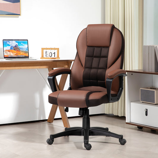 HOMCOM Faux Leather Office Chair - Brown