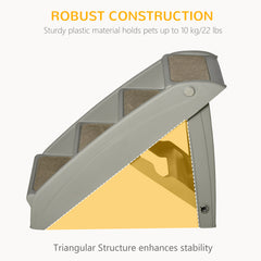 سلالم قابلة للطي من باو هوت للحيوانات الأليفة بأربع درجات، للقطط والكلاب الصغيرة، مع حصائر غير قابلة للانزلاق، 62 × 38 × 49.5 سم - رمادي