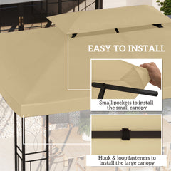 Outsunny Gazebo Roof Replacement, for 3 x 4m Frames - Cream