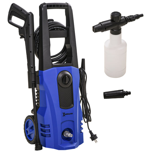 DURHAND High√Ç Pressure√Ç Washer, 150 Bar Pressure, 510 L/h Flow, 1800W, High-Performance Portable Power Jet Wash Cleaner, Blue