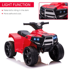 HOMCOM 6V Kids Electric Ride on Car All Terrain Vehicle Toy Quad Bike With Headlights for Toddlers 18-36 months Red