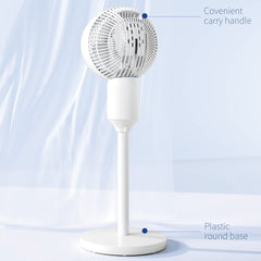 HOMCOM 9'' Air Circulator Fan 3 Speed, 70√Ç¬∞ Oscillation 90√Ç¬∞ Vertical Tilt, Carry Handle, Pedestal Fan, Pedestal Fan for Living Room, Bedroom, Office, White