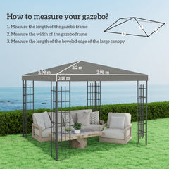 Outsunny 3 x 3(m) Gazebo Frame Replacement - Grey