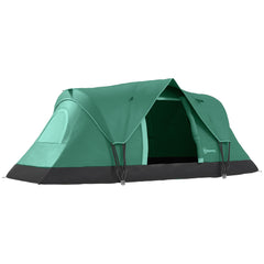 Outsunny 5-6 Man Dome Camping Tent - Dark Green