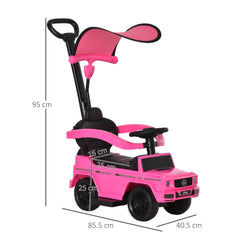 HOMCOM 3 in 1 Kids Children Ride on Push Car Toddler Sliding Car G350 Licensed Walker Foot to Floor Slider Push-Along with Horn Steering Wheel NO POWER Manual, Pink