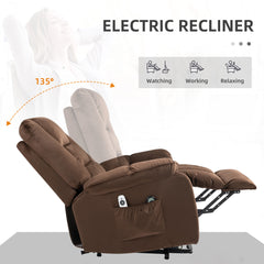 HOMCOM Leathaire Eight Massage Point Armchair, with Heat and Reclining Back - Brown