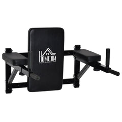 HOMCOM Wall Mounted Dip Station Knee Leg Raise Chin Up Pull Up Rack Home Gym Fitness Exercise Workout Bars New