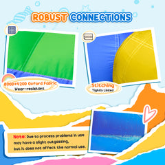 Outsunny Kids Inflatable Bouncy Castle Water Slide 6 in 1 Bounce House Jumping Castle Water Gun Climbing Wall with Air Blower for Age 3-8, 3.9 x 3 x 2m