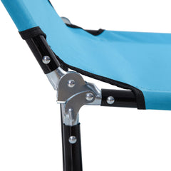 Outsunny Garden Sun Lounger, with Five-Position Back - Light Blue