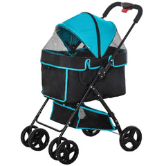 عربة أطفال PawHut Dog Pram Dog Stroller قابلة للطي مع فرامل وحامل أكواب ومقود أمان للكلاب الصغيرة