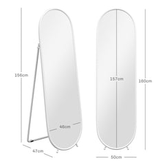 HOMCOM Two-Way Curved Full Length Mirror - White