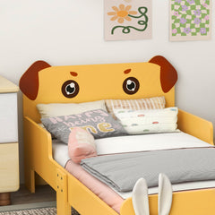 ZONEKIZ Puppy-Themed Kids Bed, for Ages 3-6 Years, 143 x 74 x 58cm