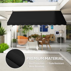 Outsunny 3x1.5m Adjustable Outdoor Aluminium Frame Awning Black