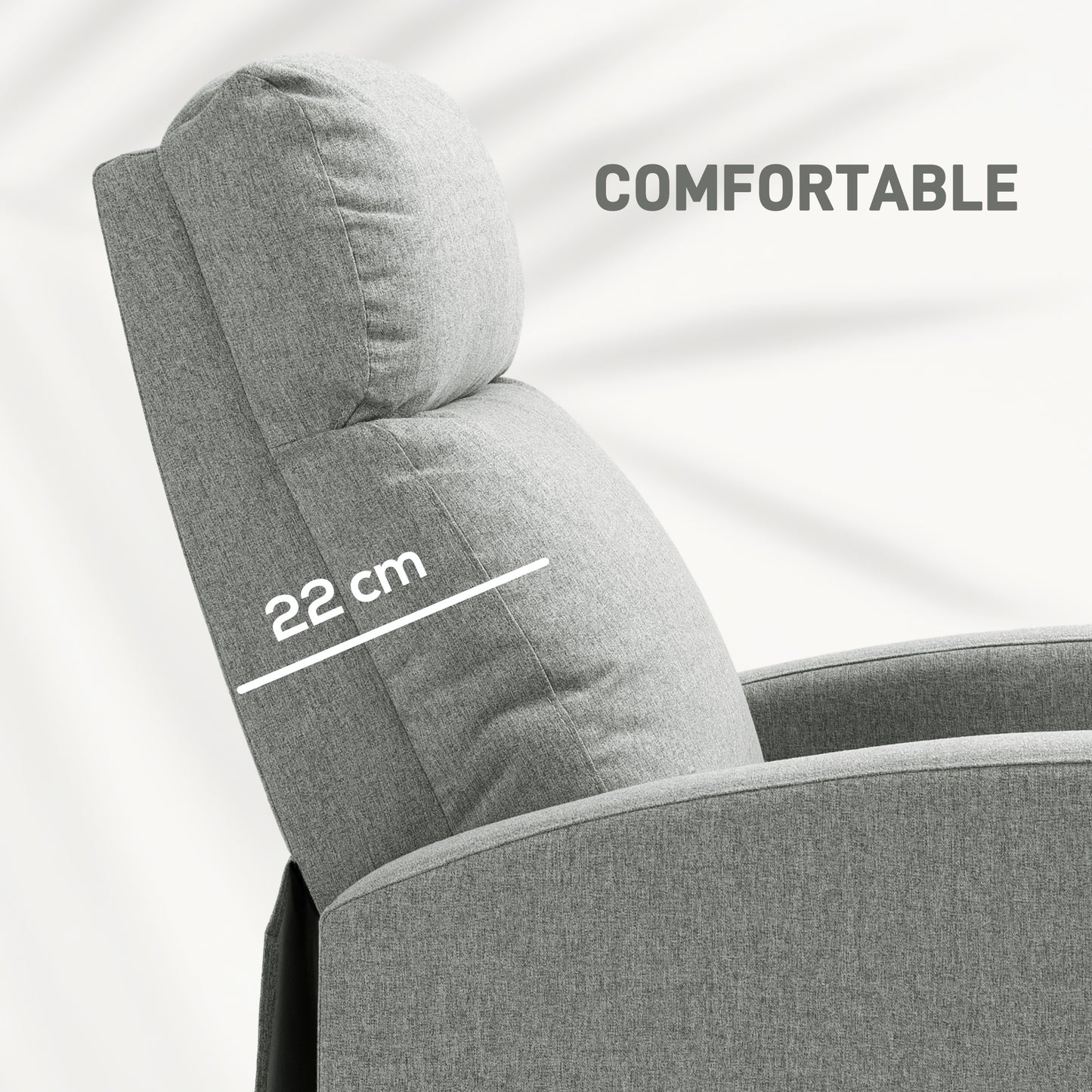 HOMCOM 135√Ç¬∞ Push Back Recliner Armchair, with Footrest - Grey