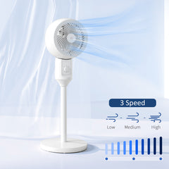 HOMCOM 9'' Air Circulator Fan 3 Speed, 70√Ç¬∞ Oscillation 90√Ç¬∞ Vertical Tilt, Carry Handle, Pedestal Fan, Pedestal Fan for Living Room, Bedroom, Office, White