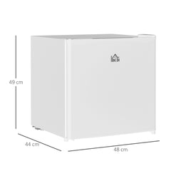 HOMCOM 46 Litre Table Top Mini Fridge, Small Fridge with Ice Box, Reversible Door, Adjustable Temperature and Legs for Bedrooms, Home Office, Cream