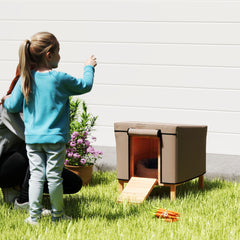 PawHut Waterproof Rabbit Hutch Cover for X-D2-0047 and Similar Model Rabbit Hutch, 43 x 52 x 37 cm, Brown