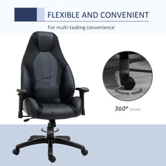 Vinsetto Racing Gaming Chair, Mesh & Faux Leather Computer Chair with High Back, Swivel Wheels, Adjustable Height and Armrest, Black