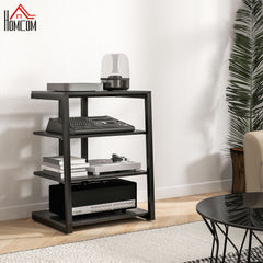 HOMCOM HiFi Stand, with Four Storage Shelves - Black