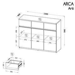 Arca AR6 Sideboard Cabinet 120cm