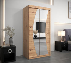 Wave Sliding Door Wardrobe 100cm