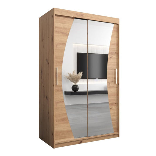 Wave Sliding Door Wardrobe 120cm