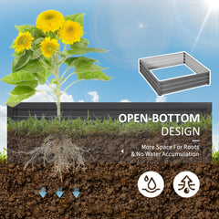 Outsunny 432L Square Raised Garden Bed Box Steel Frame for Vegetables, Flowers and Herbs, 120 x 120 x 30cm, Light Grey