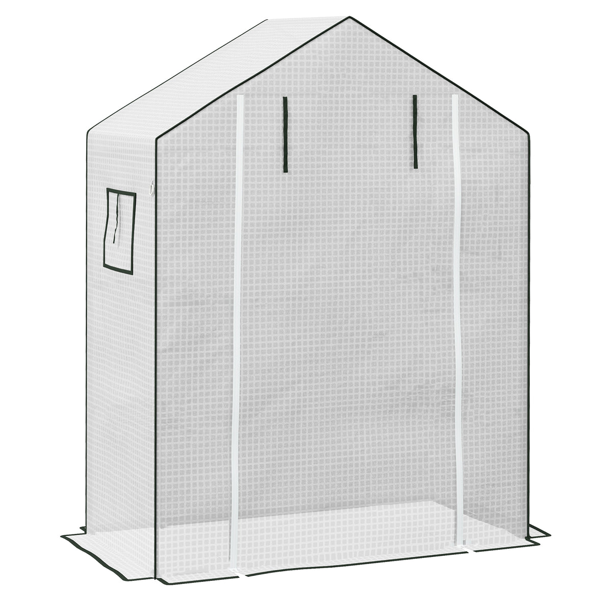 Outsunny Greenhouse Cover Replacement Walk-in PE Hot House Cover with Roll-up Door and Windows, 140 x 73 x 190cm, White