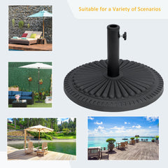 Outsunny 14kg Round Cement Parasol Base Umbrella Weight Stand Holder Fits â35mm,â38mm,â48mm Pole for Patio Outdoor Garden - Black