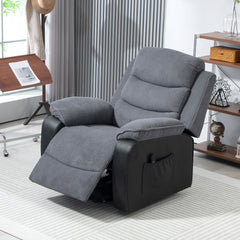 HOMCOM Overstuffed Corduroy Electric Lift Chair - Dark Grey