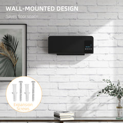 HOMCOM 2kW Wall-Mounted Heater, 18-45√Ç¬∞C Temperature - Black