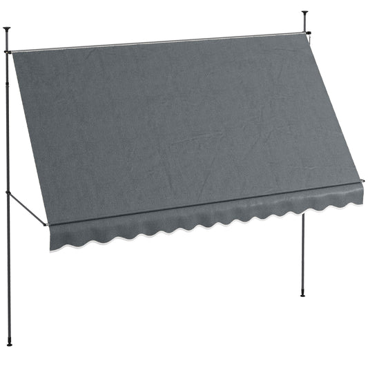 Outsunny 3.5 x 1.2m Manual Retractable Awning - Grey