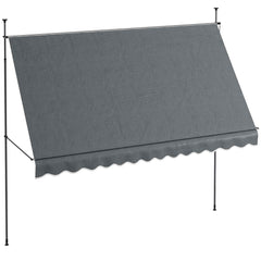 Outsunny 3.5 x 1.2m Manual Retractable Awning - Grey