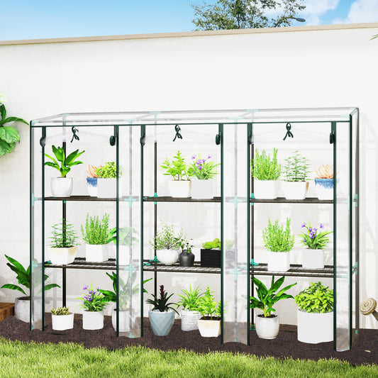 Outsunny 46 x 215cm Nine-Shelf Greenhouse