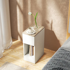 HOMCOM Set of Two Modern Storage Bedside Tables - White