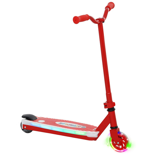 AIYAPLAY Electric Scooter for Kids Ages 4-7, with Auxiliary Rear Wheels, Flashing LED Light and Electric Brake, Kids Electric Scooter for Boys Girls, 6 KM/H & 8 KM, Red