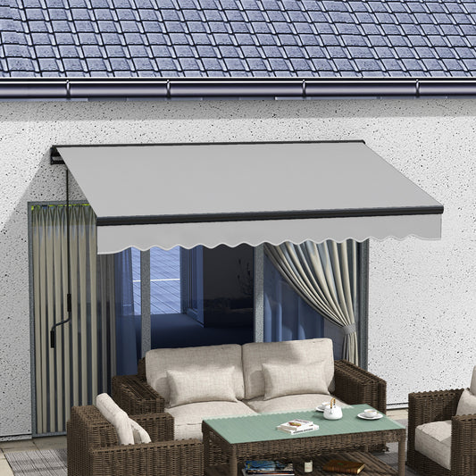 Outsunny Electric Awning with Aluminium Frame and Remote Control, 3 x 2m, Light Grey