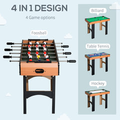 HOMCOM 4 in 1 Multi Games Table Hockey Foosball Mini Billiards Pool Table Set 2 Types