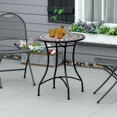 Outsunny â60cm Mosaic Outdoor Patio Table - Black