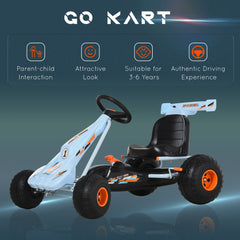 HOMCOM Kids Children Pedal Go Kart Manual Ride On Car w/ Brake Gears Steering Wheel Adjustable Seat Outdoor Fun Vehicle 97 x 66 x 59 cm